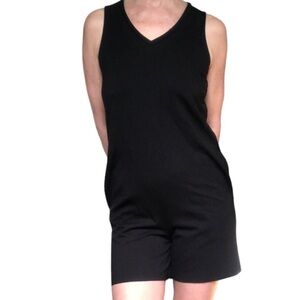 Romper All in One Black V Neck Shorts Jumpsuit size small